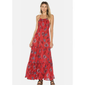 Floral Red Maxi Dress